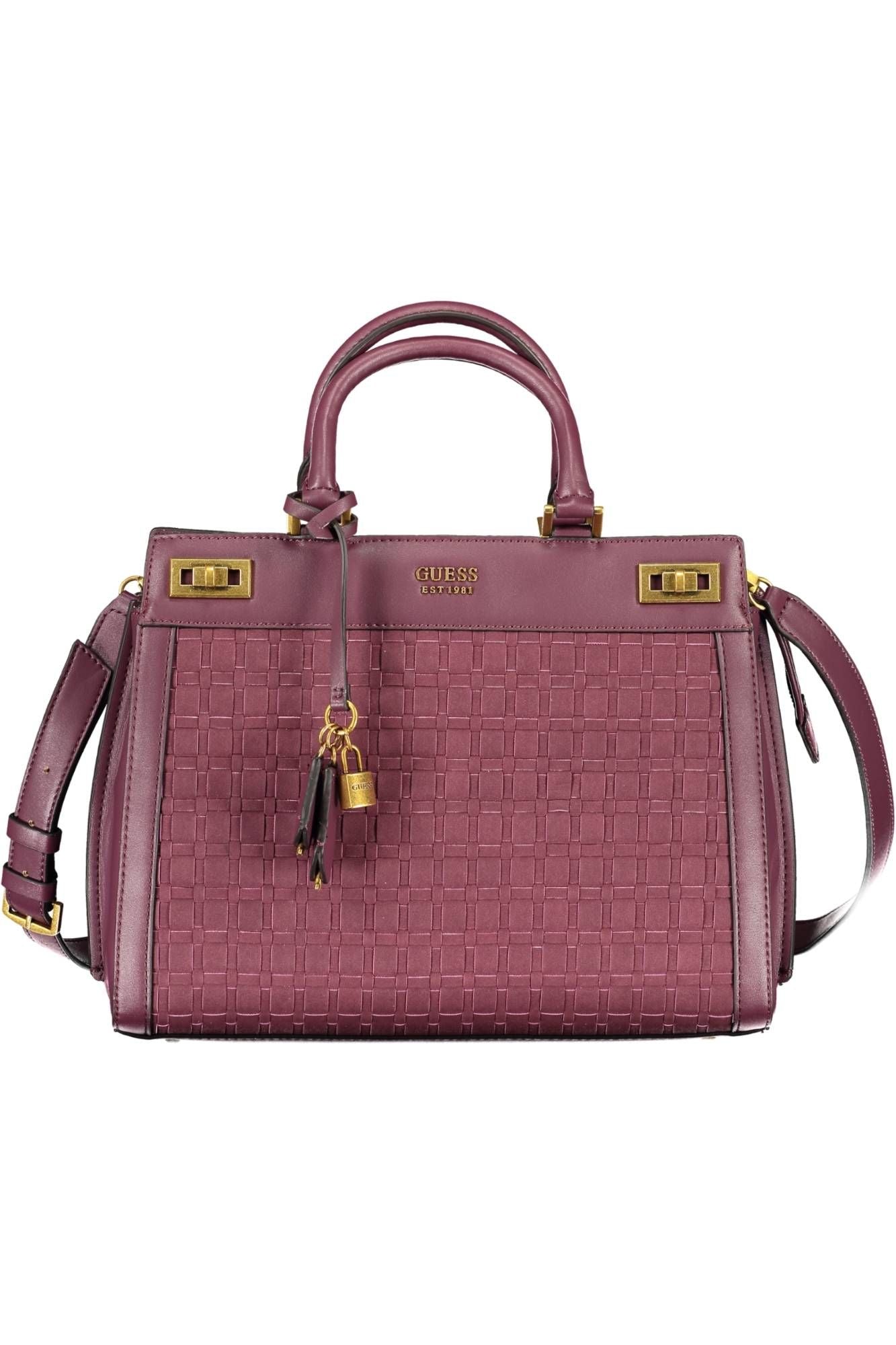 Guess Jeans Elegant handbag made of purple polyurethane